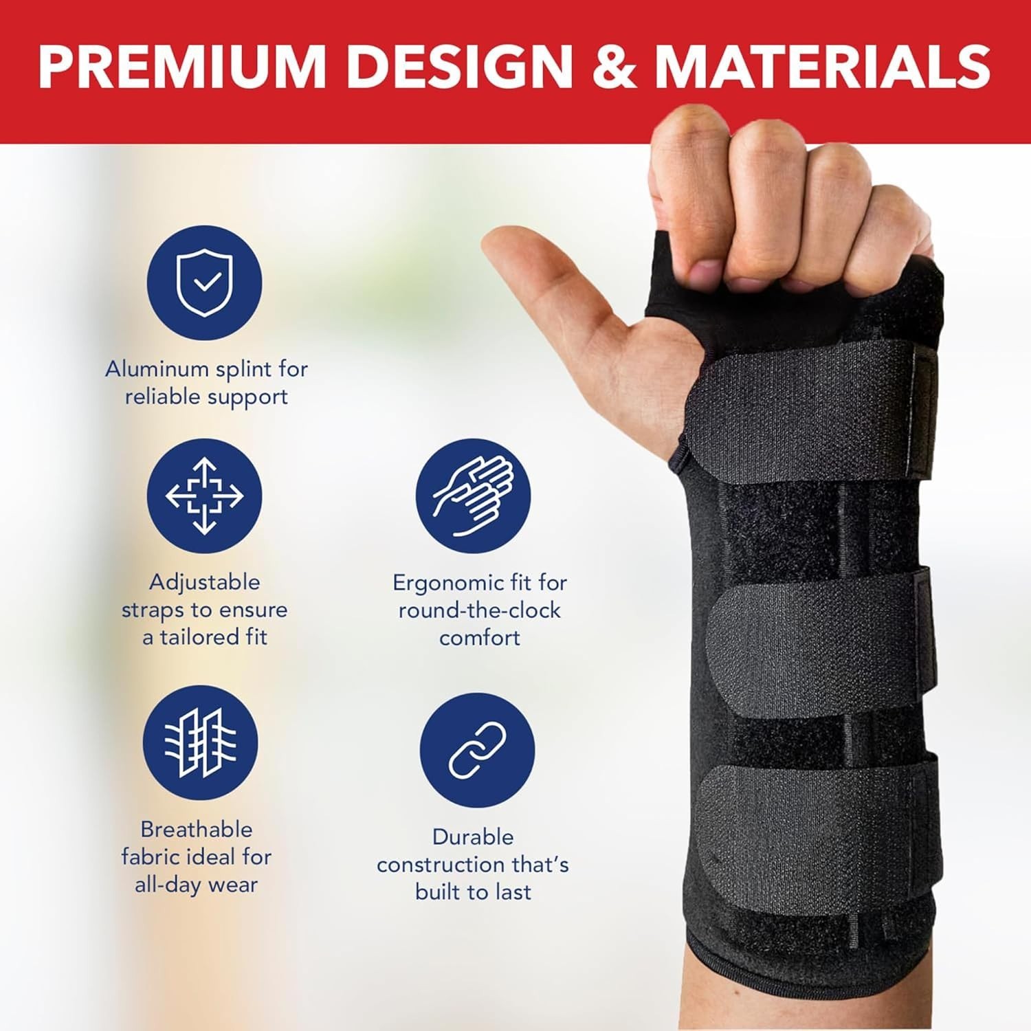 Breathable Adjustable Wrist Wrap for Carpal Tunnel – Includes Medical Handbook