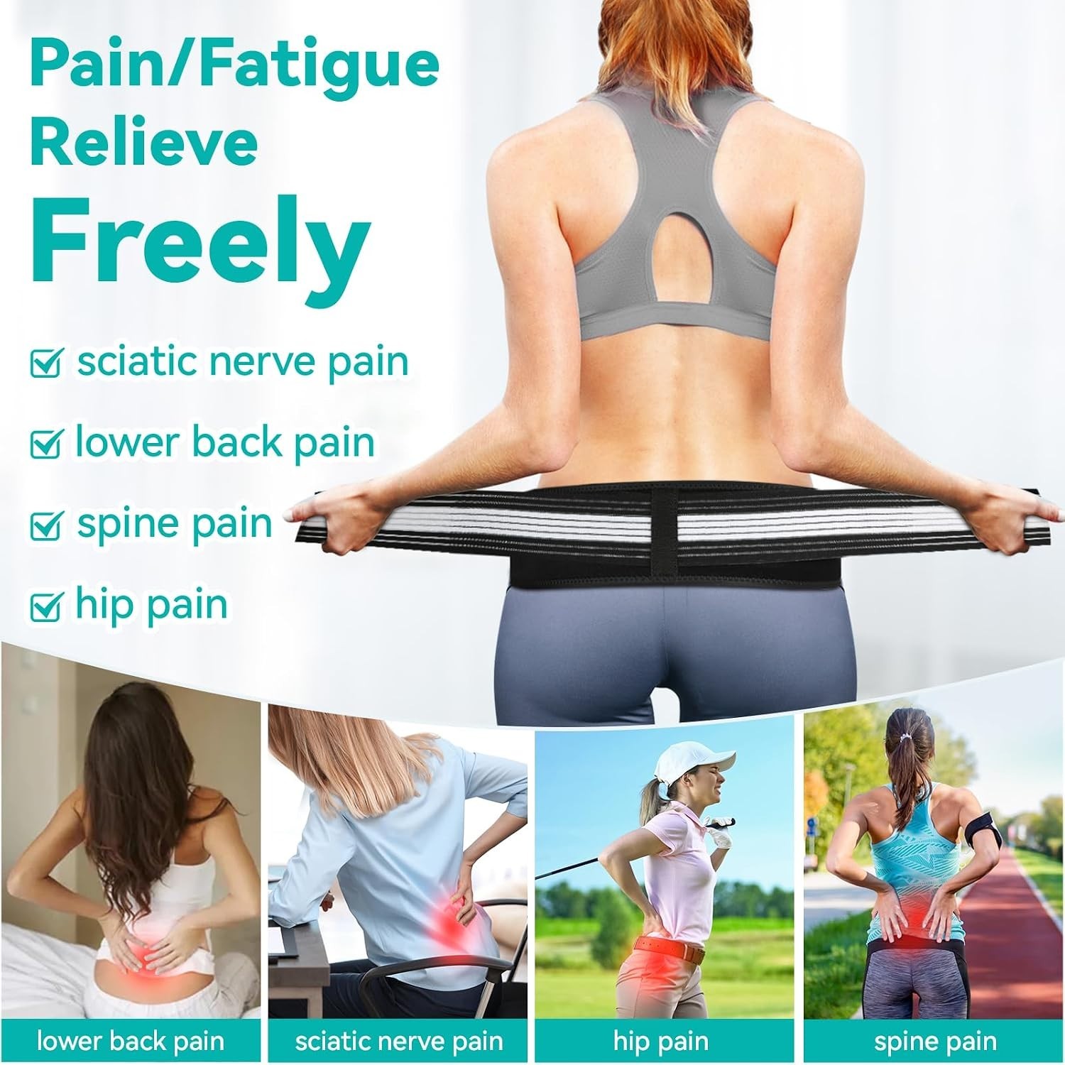 Lightweight Back Brace for Lower Back Pain Under Clothes – Relief from Sciati…