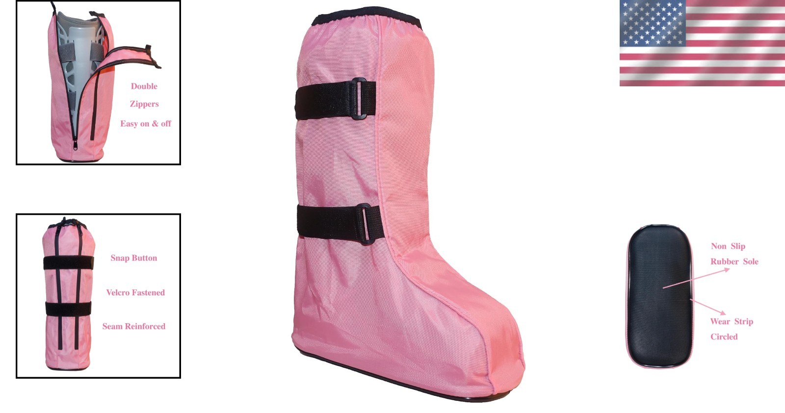 Slip Resistant Walking Boot Protector – Pink