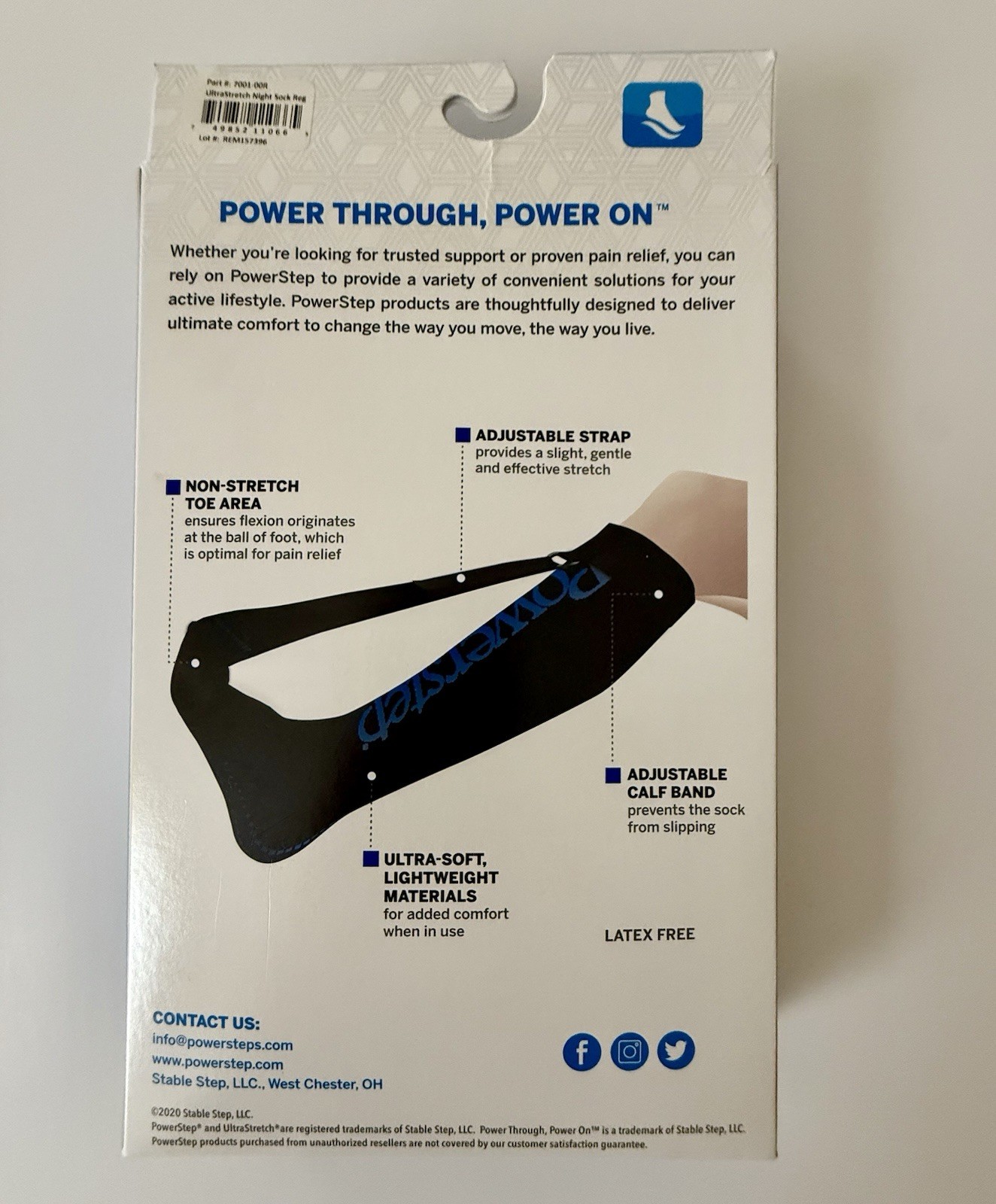 Powerstep Ultrastretch Night Sock (Up to 16” Calf Size)