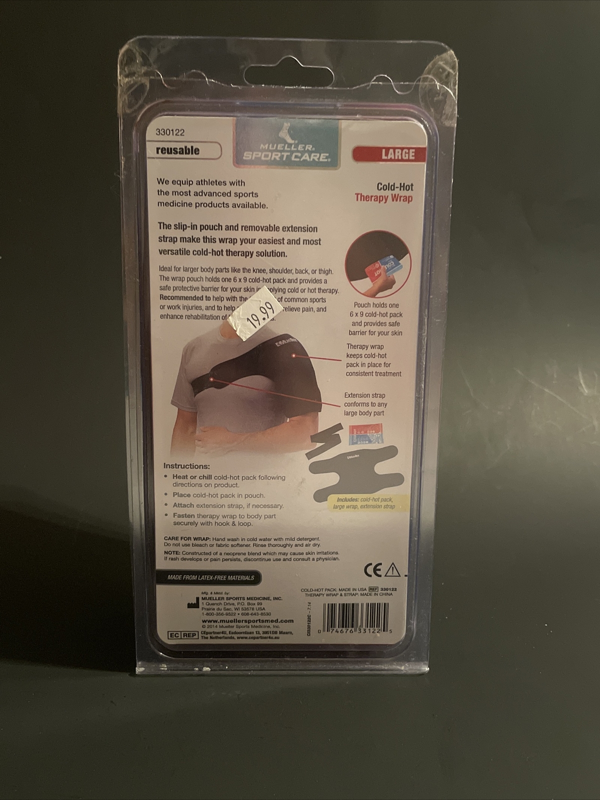 MLR Cold/Hot Therapy Wrap, Black, Large New Open Package Never Used!
