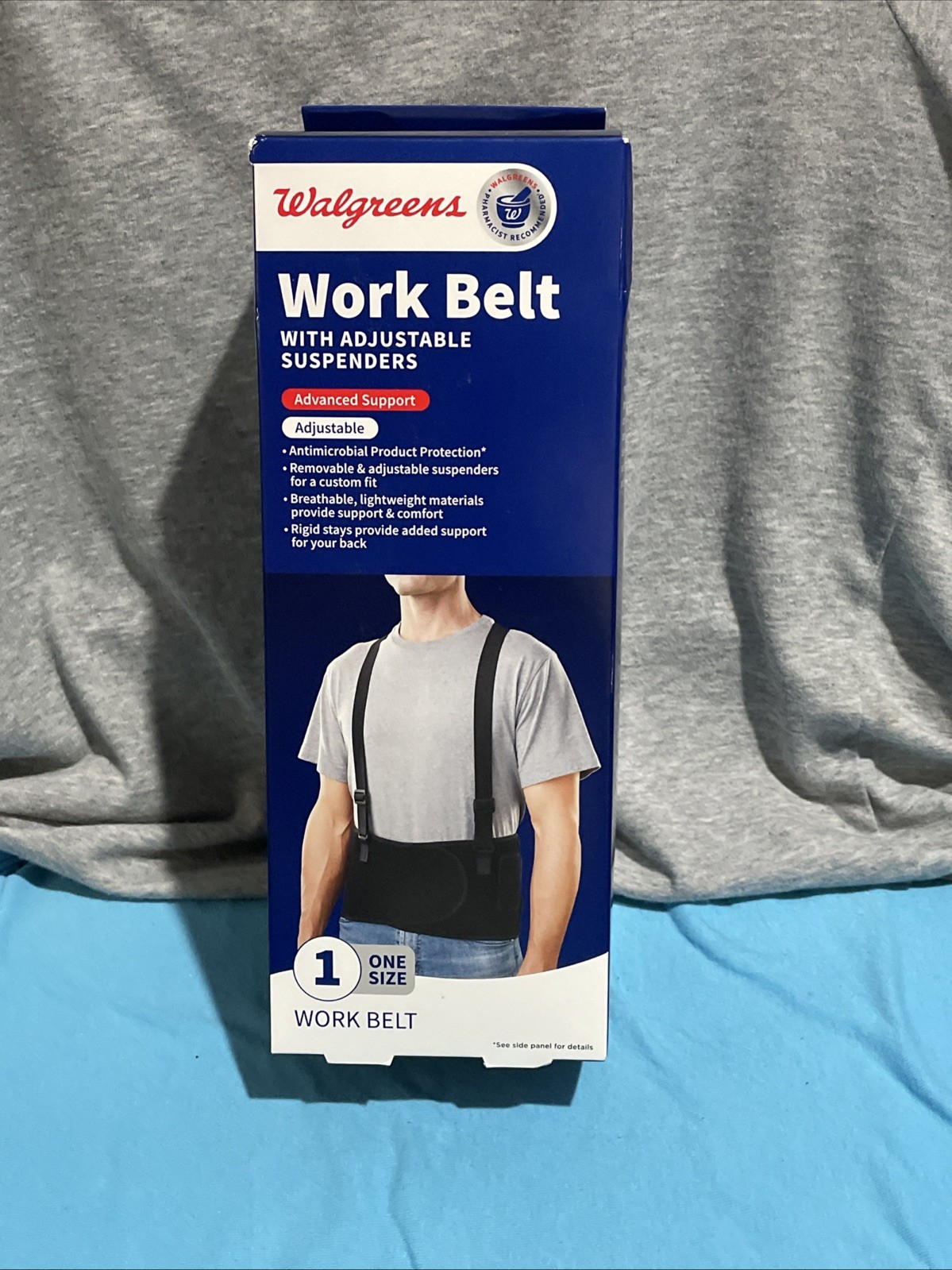 Walgreens Back Work Belt w/Adjustable Suspenders Advanced Support 1 Size