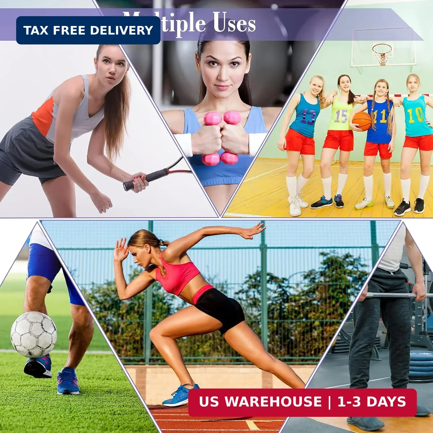 6 Pieces 2 Size Elastic Calf Compression Bandage Sport Leg Compression