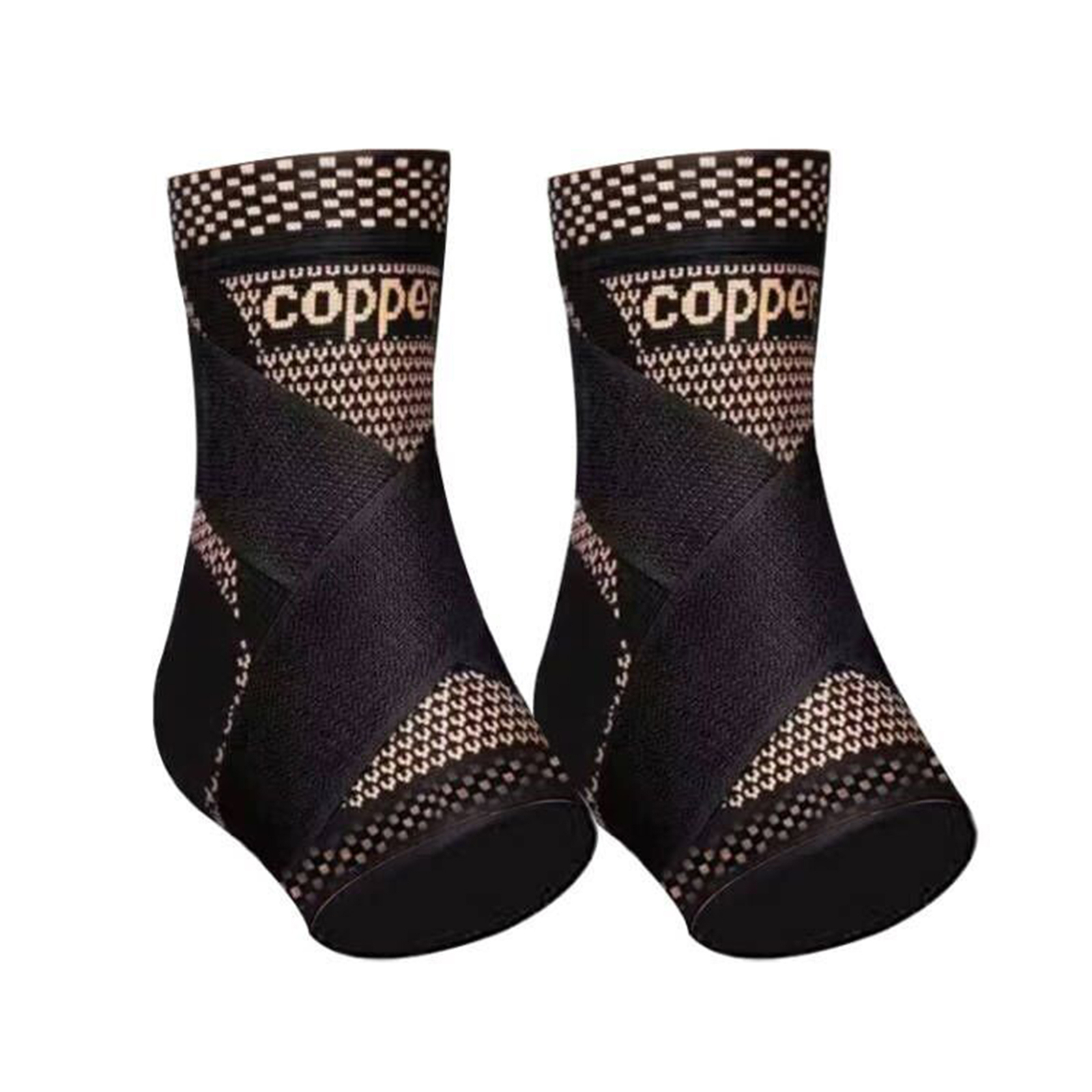 Copper Ankle Support Brace Arthritis Compression Sleeve Foot Pain Relief Sprain