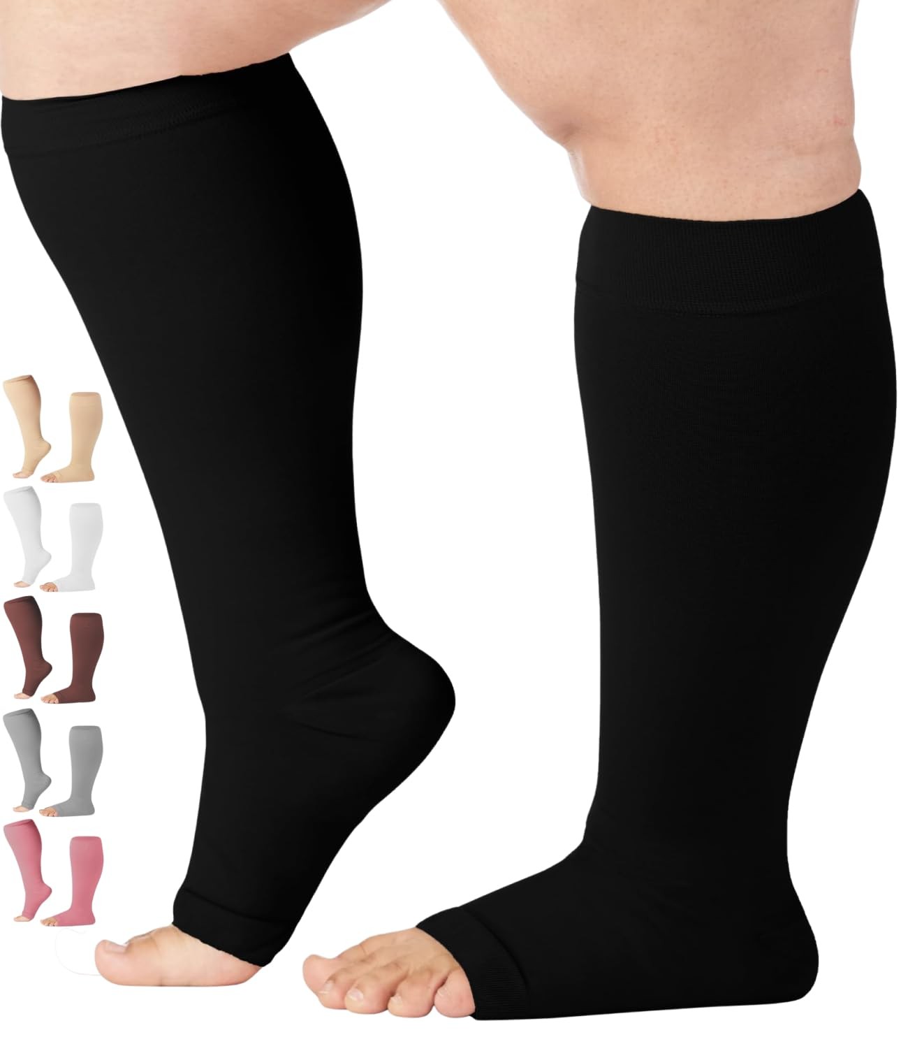Mojo Toeless Compression Socks Women Men 20-30 mmHg Open Toe Support AB211