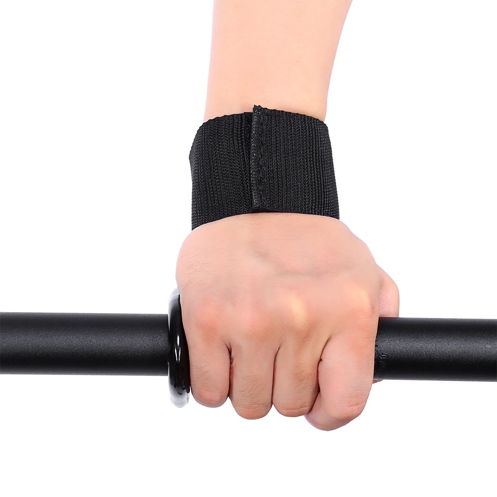 Black Weight Lifting Training Wrist Support Bandage Strap Hook Gym Hook Grip NEW