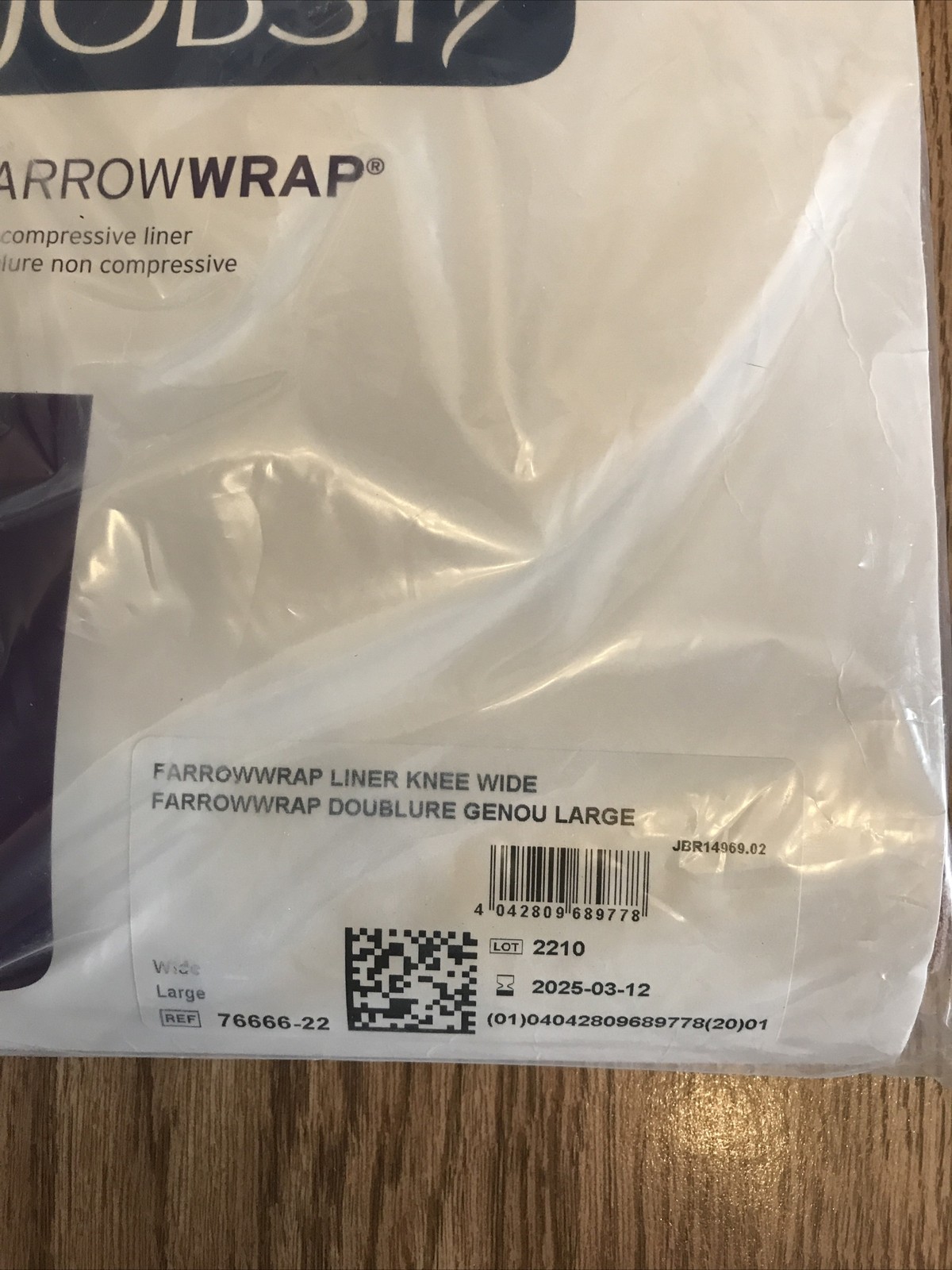 Jobst FarrowWrap Non-Compressive Liner-Knee Wide Large 76666-22