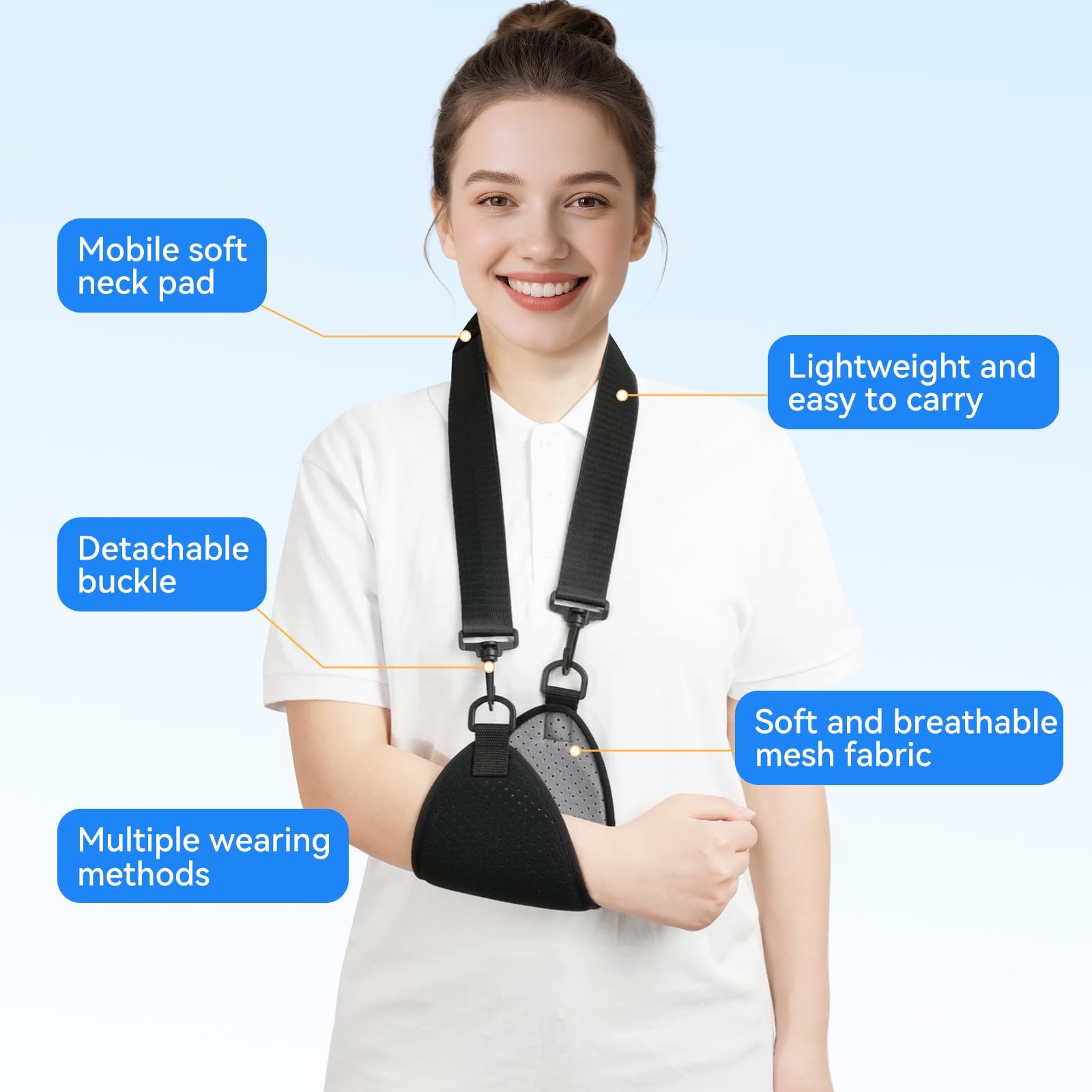 GAOUREL Arm Sling Sport Adult – Lightweight and Breathable Shoulder Immobiliz…