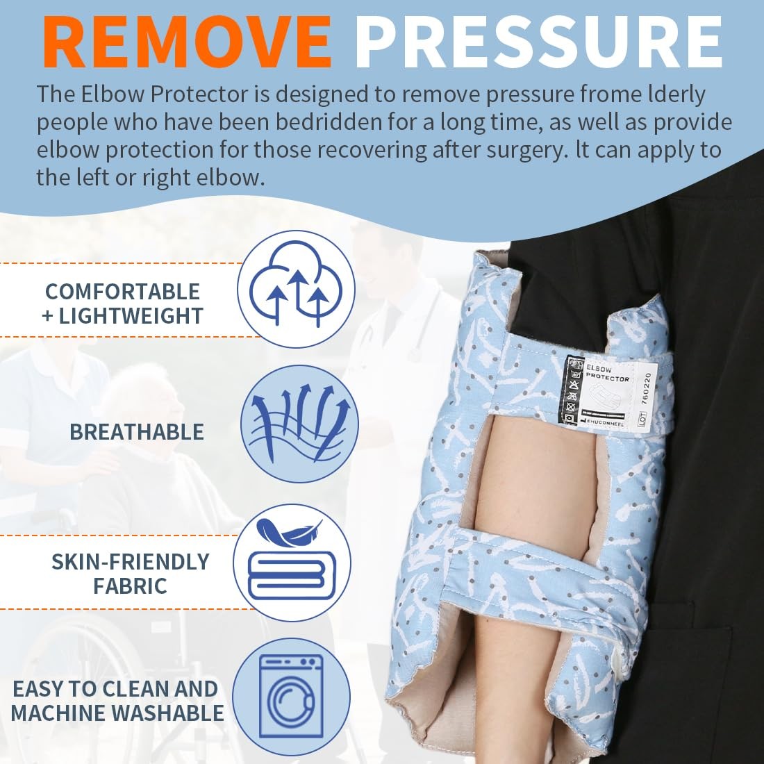 Colorful Pattern Elbow Protector Elderly Care Adjustable Pressure Pad 1 PCS