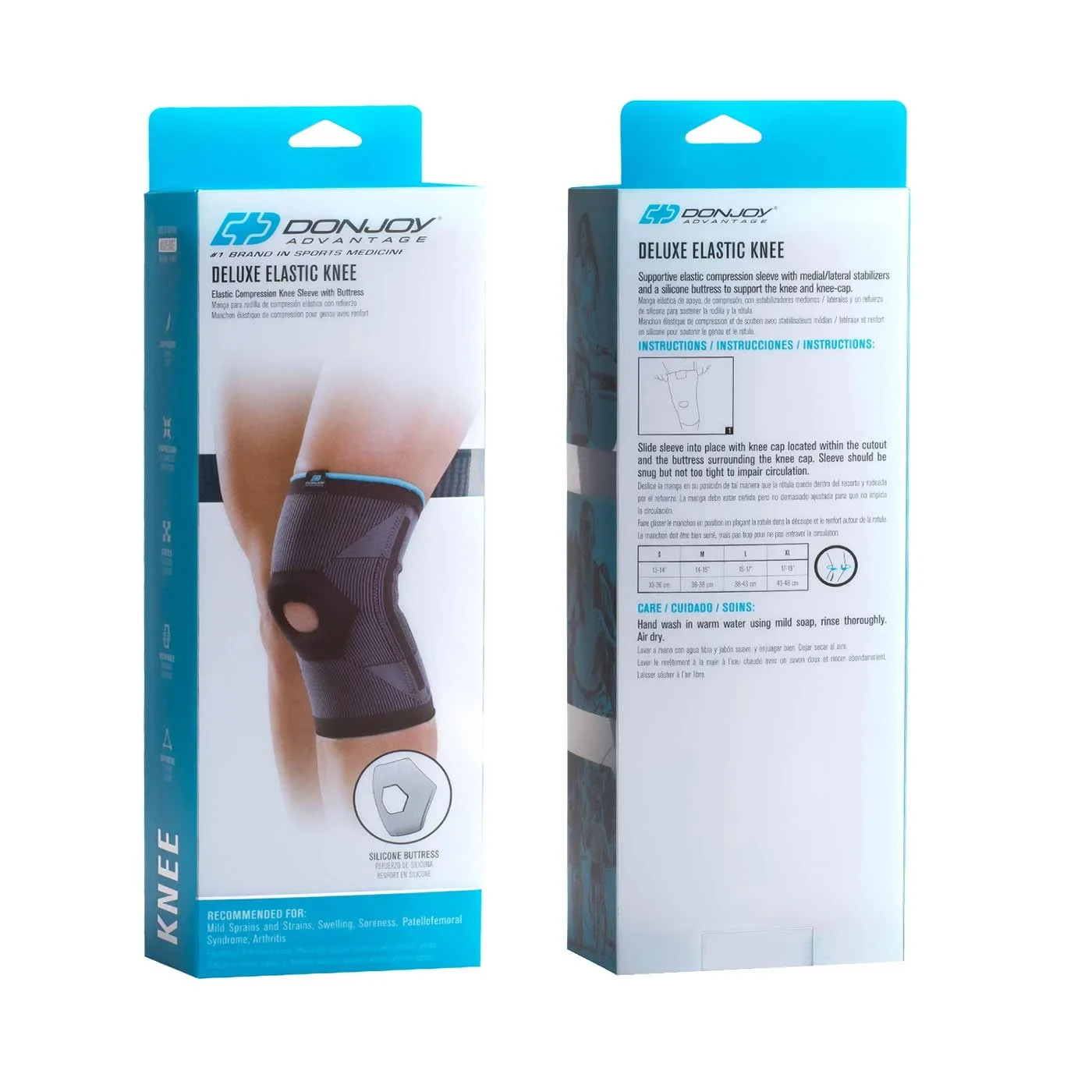 DonJoy Deluxe Elastic Knee Sleeve Large BEL-DA161KS02BLK-L