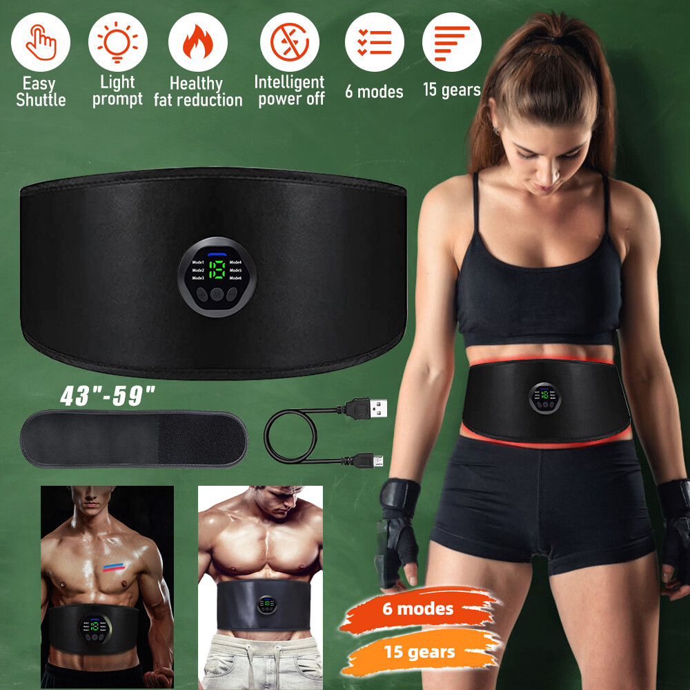 EMS Abdominal Muscle Toning Trainer ABS Stimulator Toner Fitness Binder Gym Belt