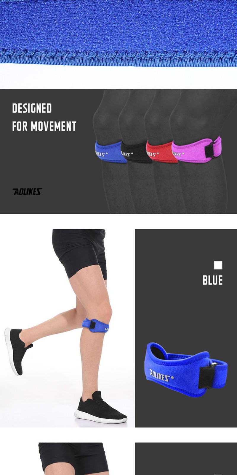 Aolikes 1pcs Knee Braces for Knee Pain,patella Knee Support Strap,adjustable Pat