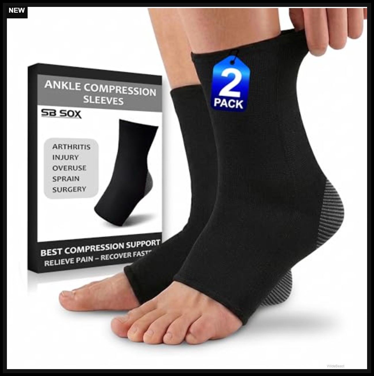 Ankle Brace Compression Sleeve for Men Women Plantar Fasciitis Pain Relief
