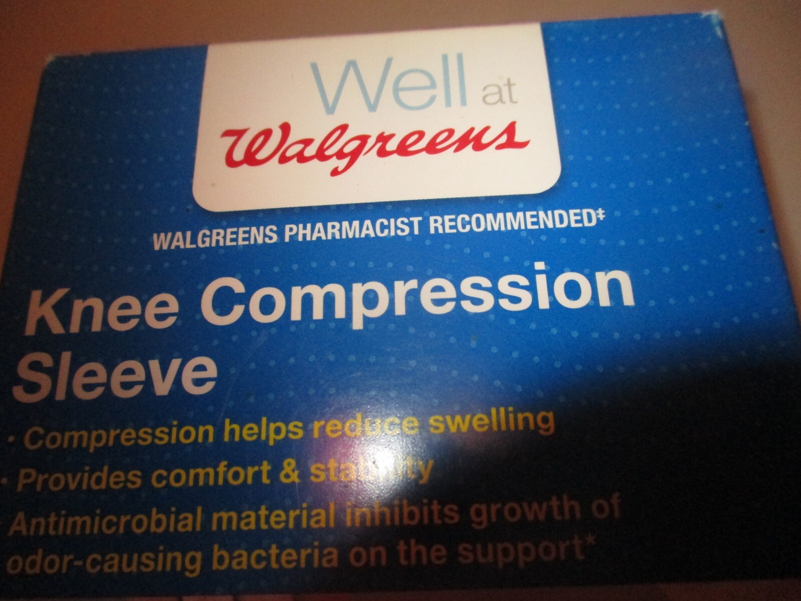 New in Pkg Walgreens Black Neoprene 1 Knee Compression Sleeve S/M (NO LATEX)