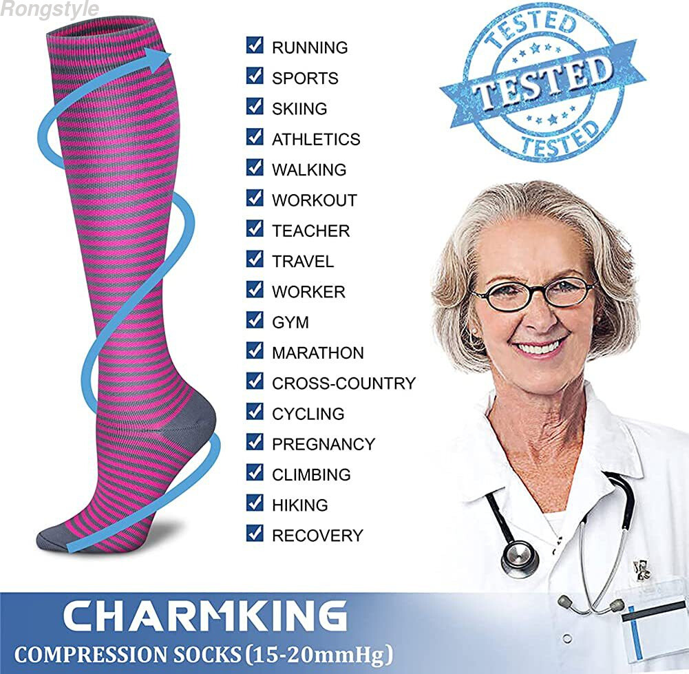Compression Socks Stockings Mens Womens Knee High Medical 20-30 mmHG S/M-L/XL