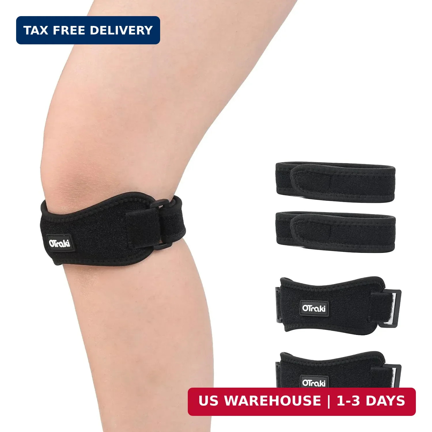2 Pack Sports Patella Tendon Knee Strap, Lightweight Men Women Patella Knee Brac