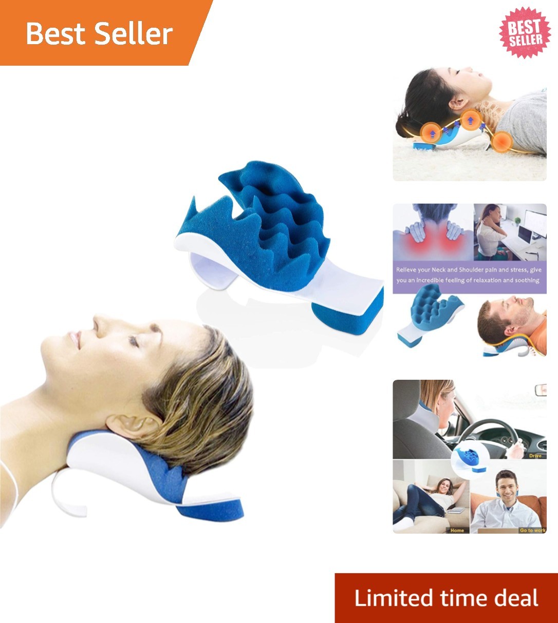 Memory Foam Cervical Pillow – U-Shaped Neck Traction & Pain Relief Solution
