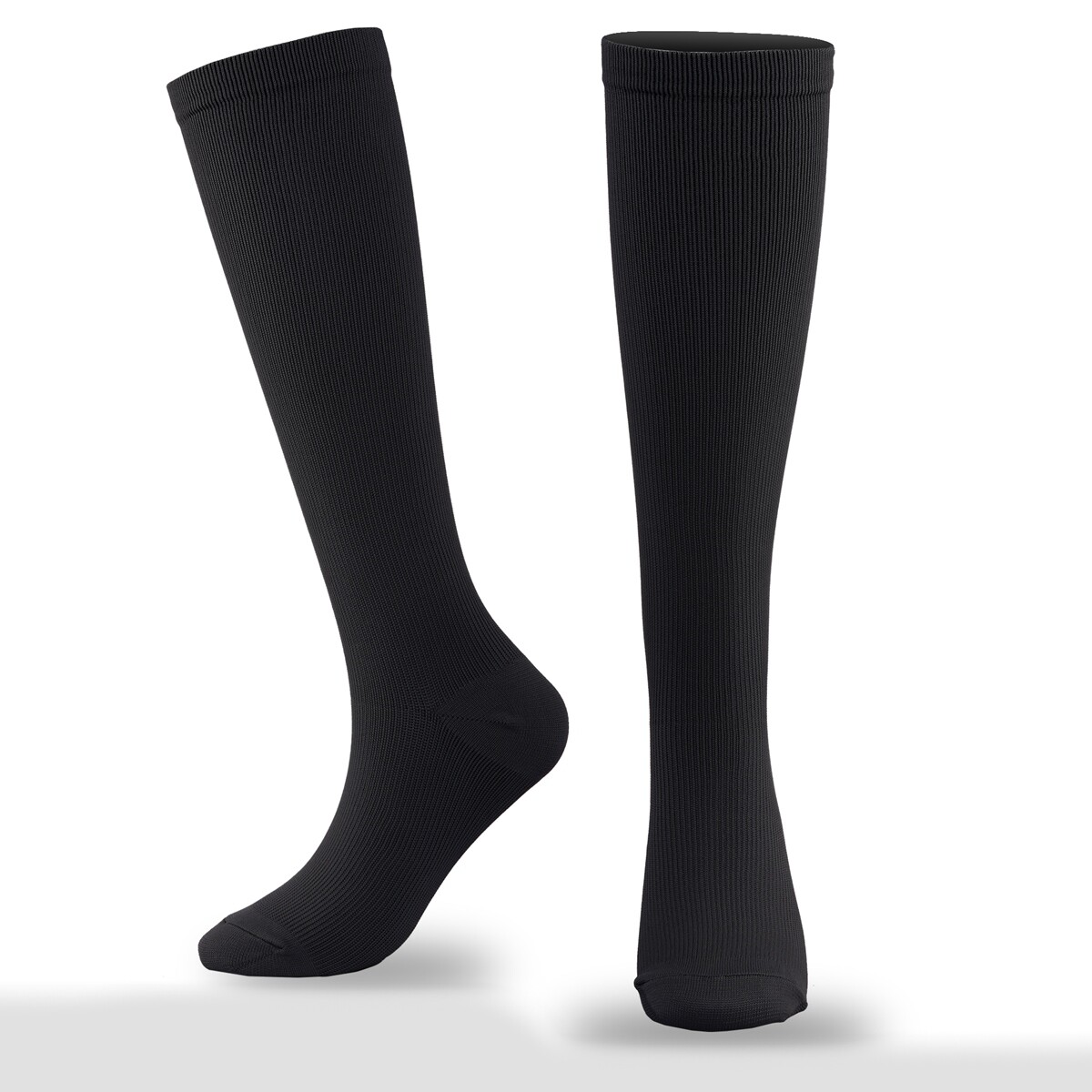 Super Soft Microfiber Nylon Compression Knee High Socks, High Pressure-Resistant