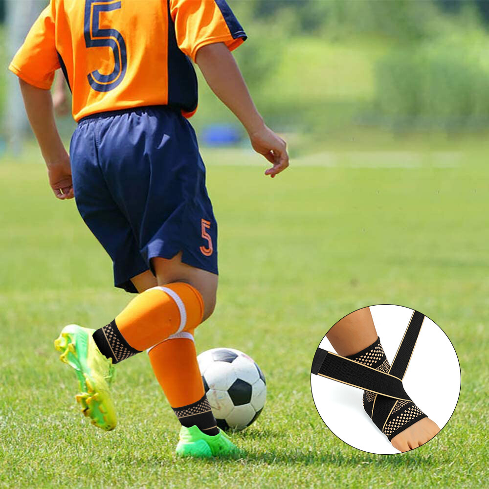 Copper Ankle Brace Support Compression Sleeve Plantar Fasciitis Foot Wrap CFR