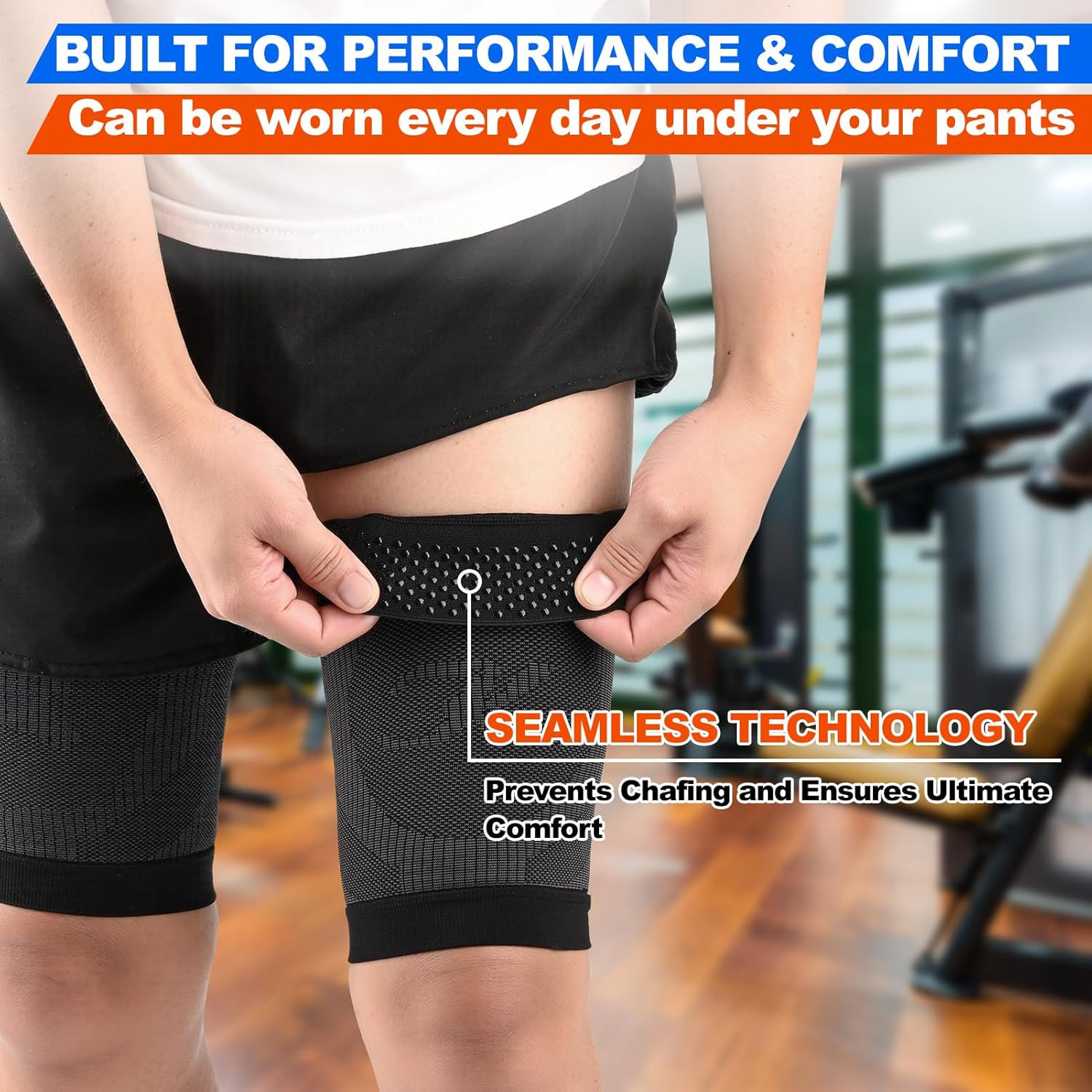 Thigh Compression Sleeves (Pair), Unisex, Hamstring Compression Sleeve for Quad