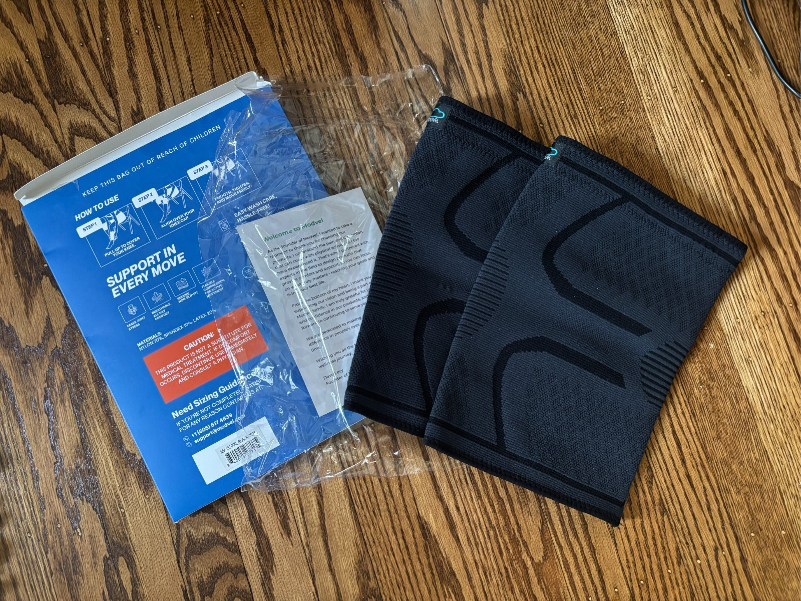 Modvel 2-Pack Compression Knee Brace Men Women Running ACL Arthritis Relief-XXL