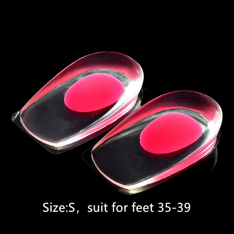 1 Pair Men Women Silicon Gel Heel Cushion Insoles Soles Relieve Foot Pain Protec
