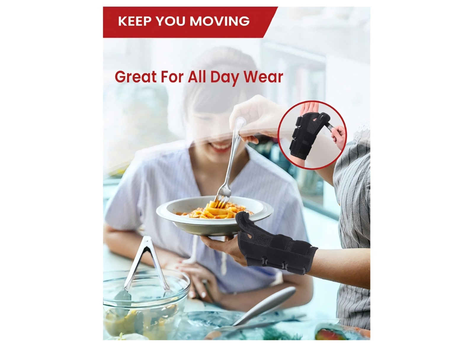 Hurmoya Wrist Brace for Carpal Tunnel Night Sleep Support – Left Large NIB
