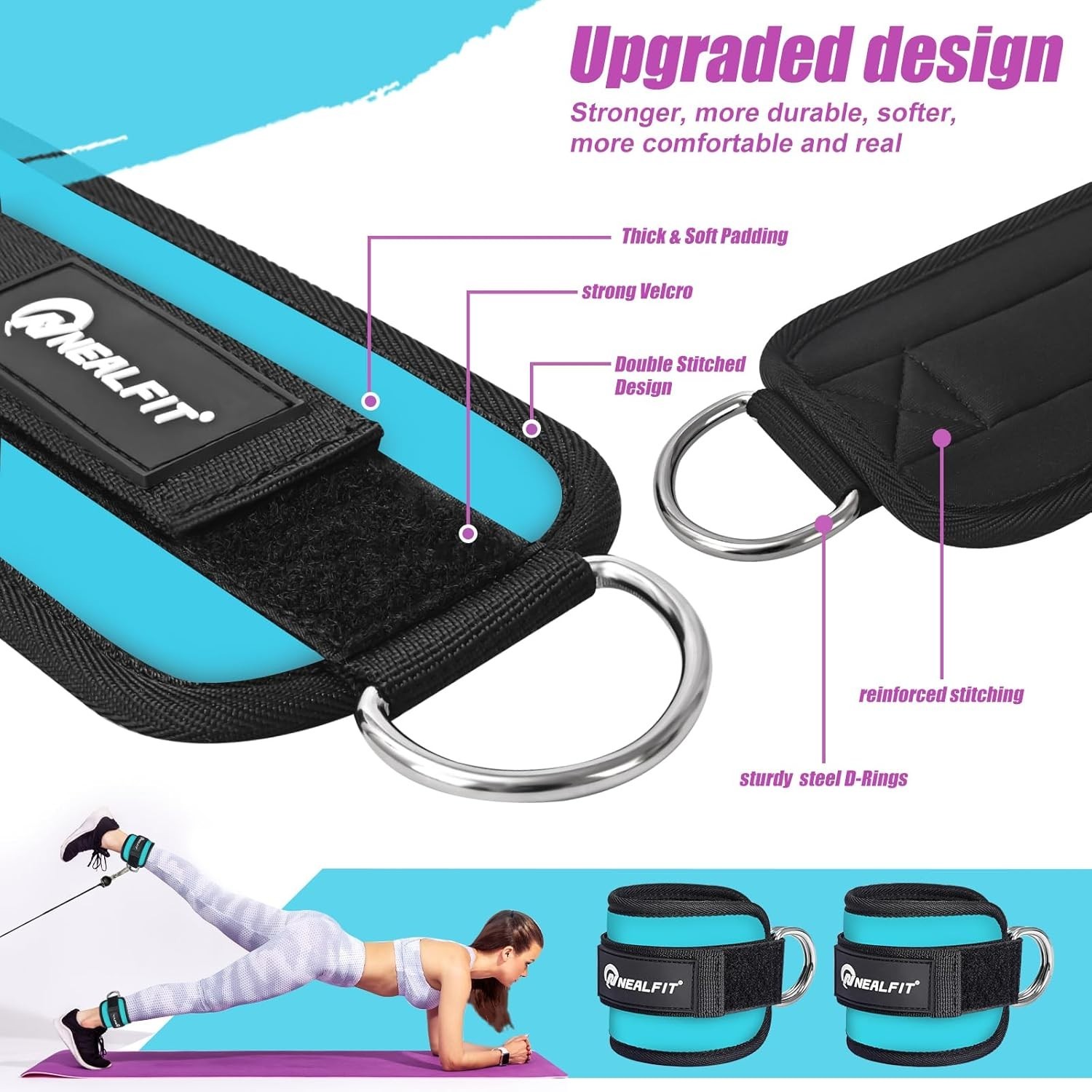Adjustable Ankle Cuff for Resistance Training – Ideal for Leg & Glute Workouts