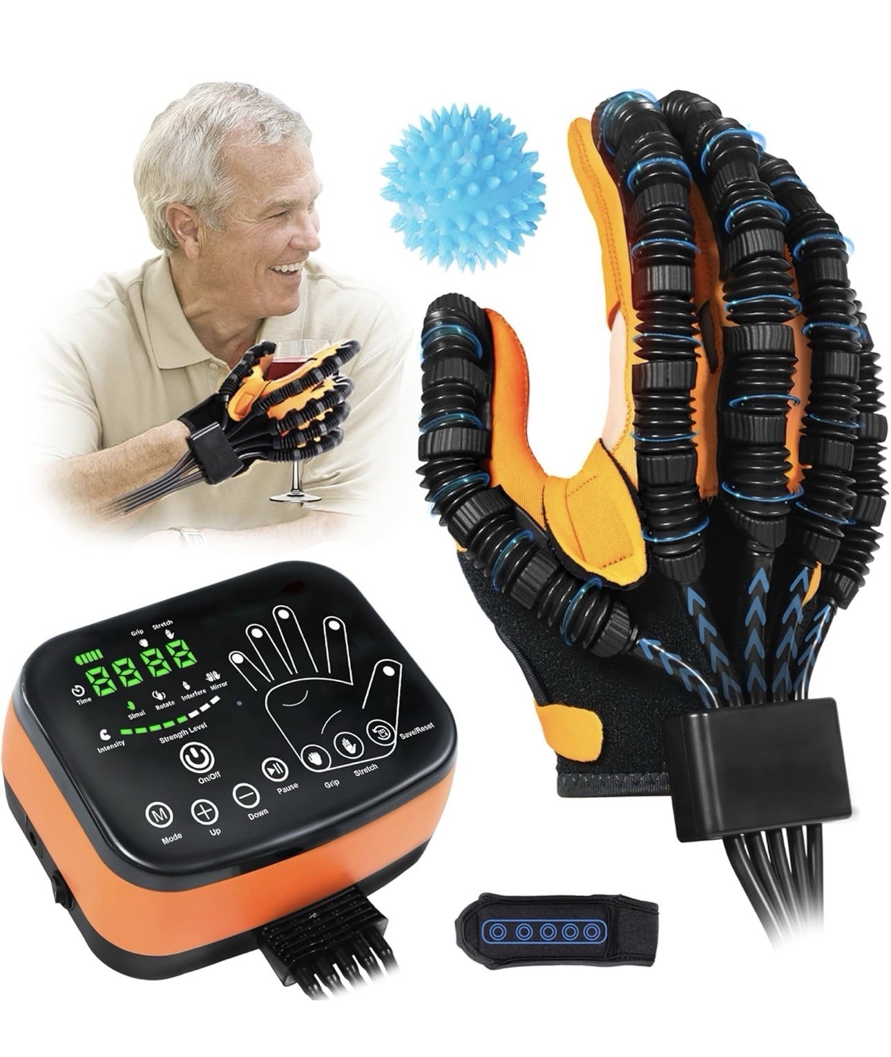 MZU Robotic Rehab Glove Right Hand Large for Stroke Hemiplegia Recovery Therapy