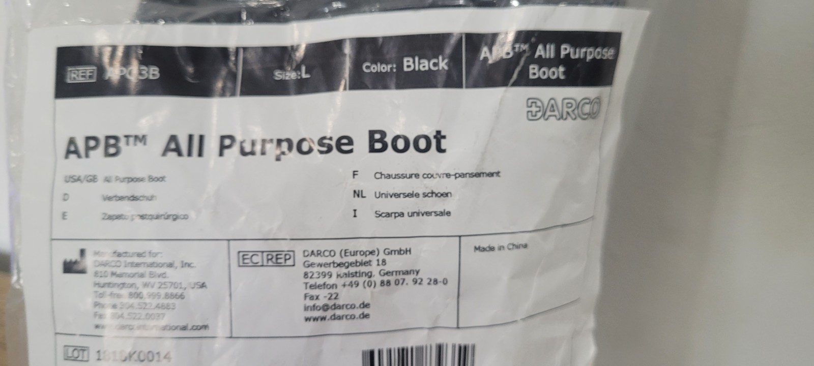 DARCO APB All Purpose Boot Model 919 Large Black Freeman Mens 9 10 11