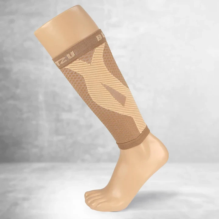 Blitzu Premium Graduated Calf Compression Sleeves L-XL, Nurse’s Nude Color
