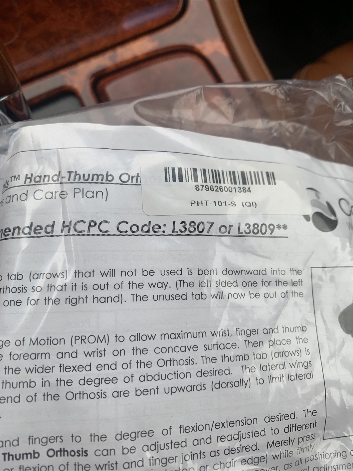 Comfy Splints Hand Thumb PHT-101-S 2 Pc Lot New
