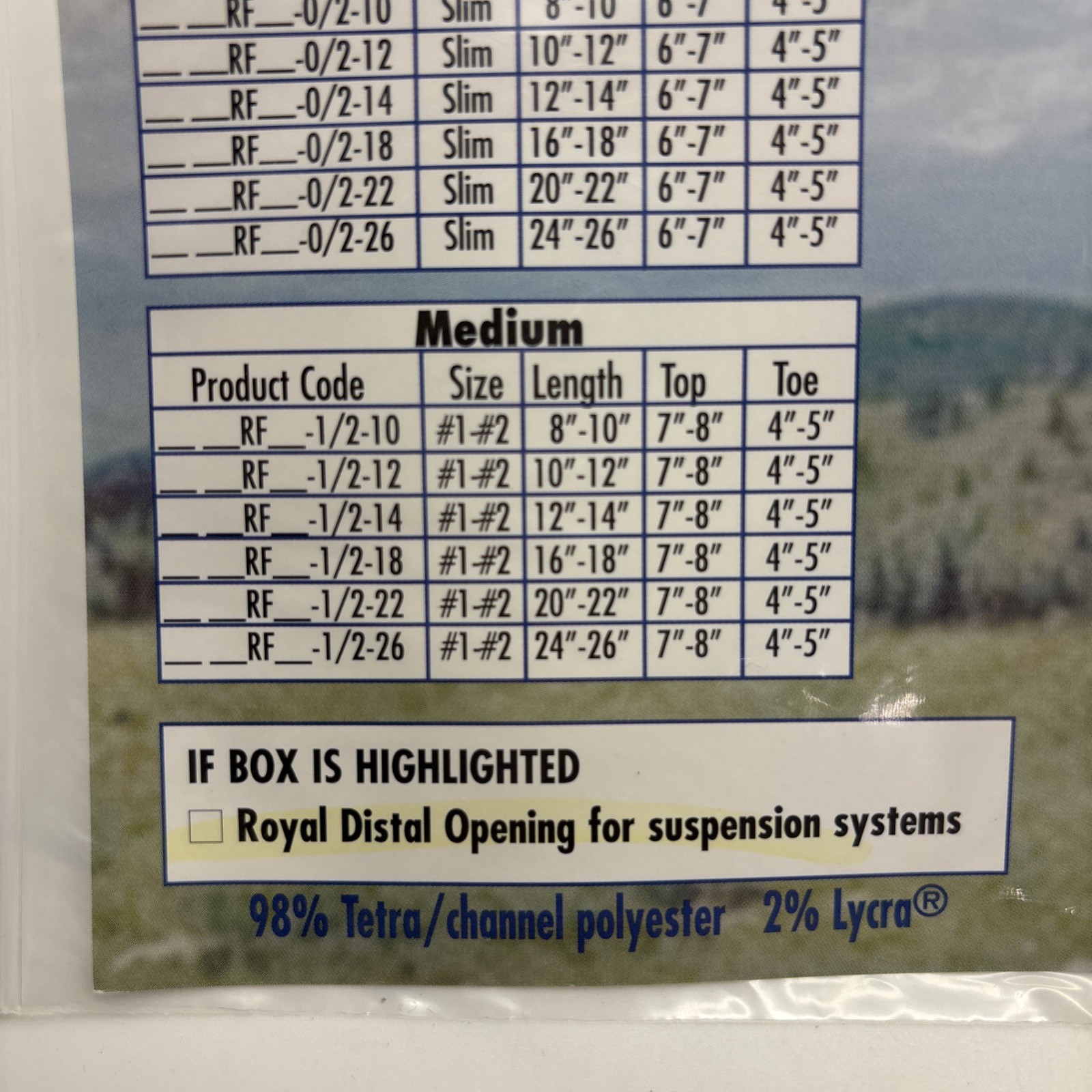 5- The Royal Flush prosthetic sock Coolmax SMALL GO RF3, 10-12”, Top 6-7