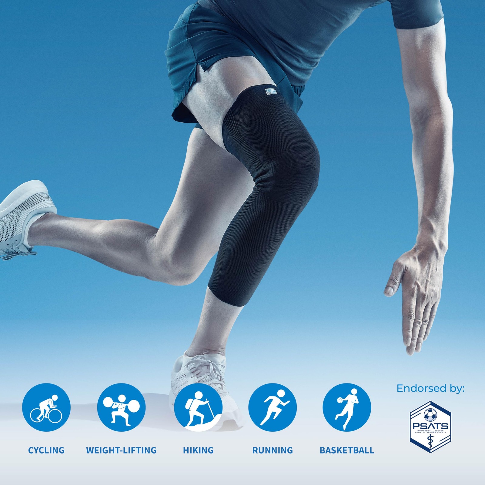 2 PCS 667 Compression Sleeves Leg Full Length Sports Cycling Running Black XL