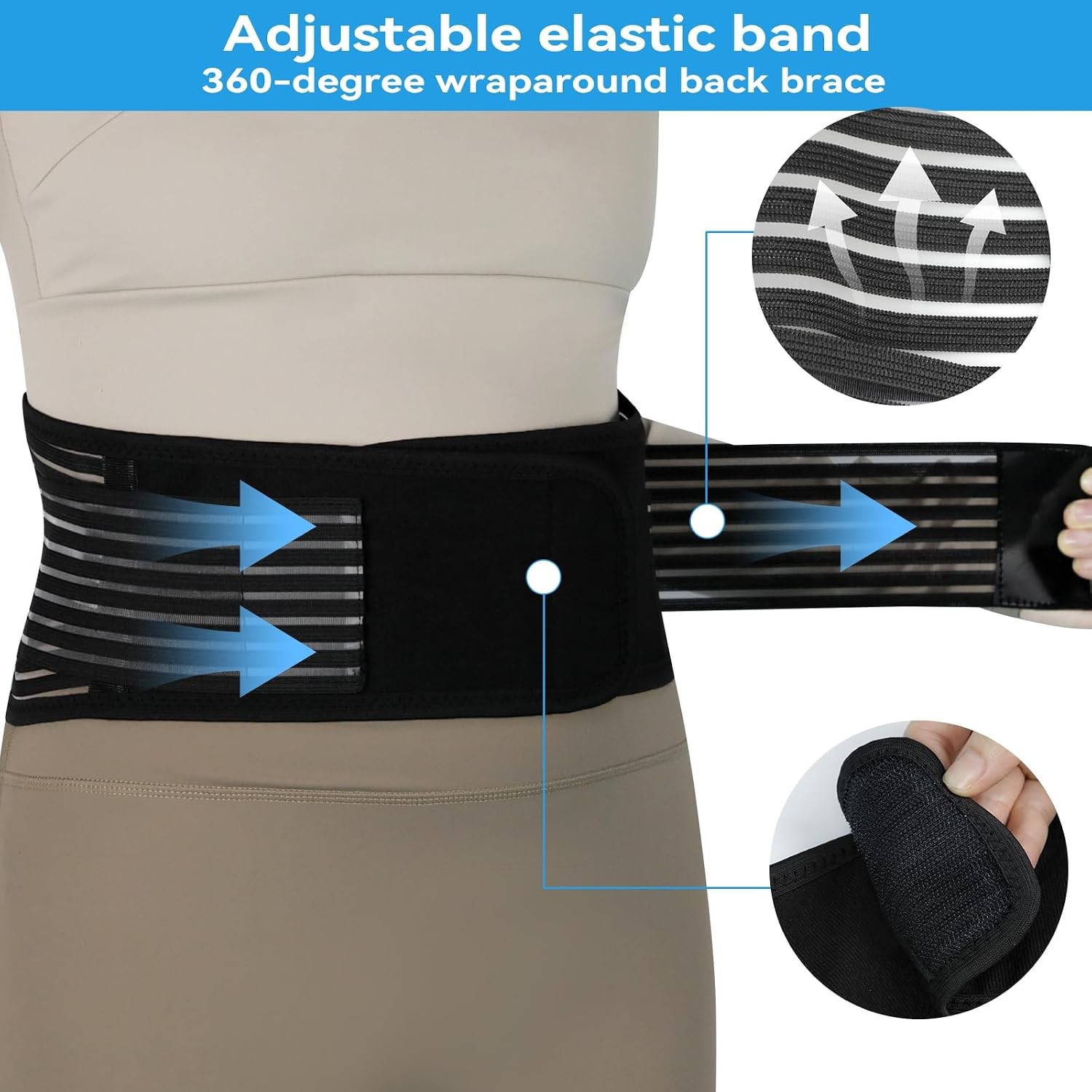 Back Support with Magnet, Tourmaline Back Braces for Lower Back Pain Relief | Ba