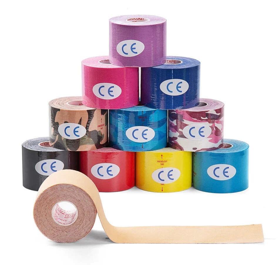 3 rolls 5M / 5cm Roll Elastic Kinesiology Sports Tape Muscle Pain Care Wrap