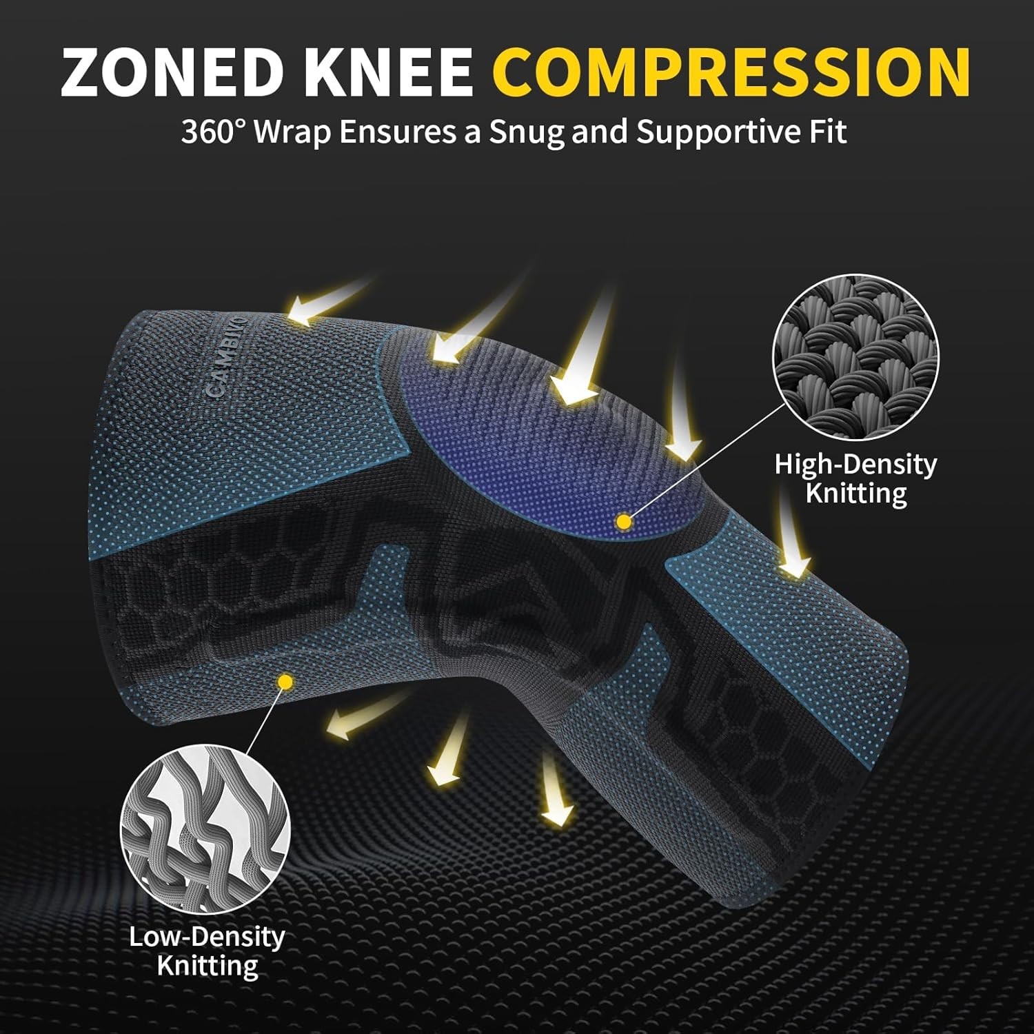 2-Pack Compression Knee Brace with Gel Pad – Pain Relief for Active Adults
