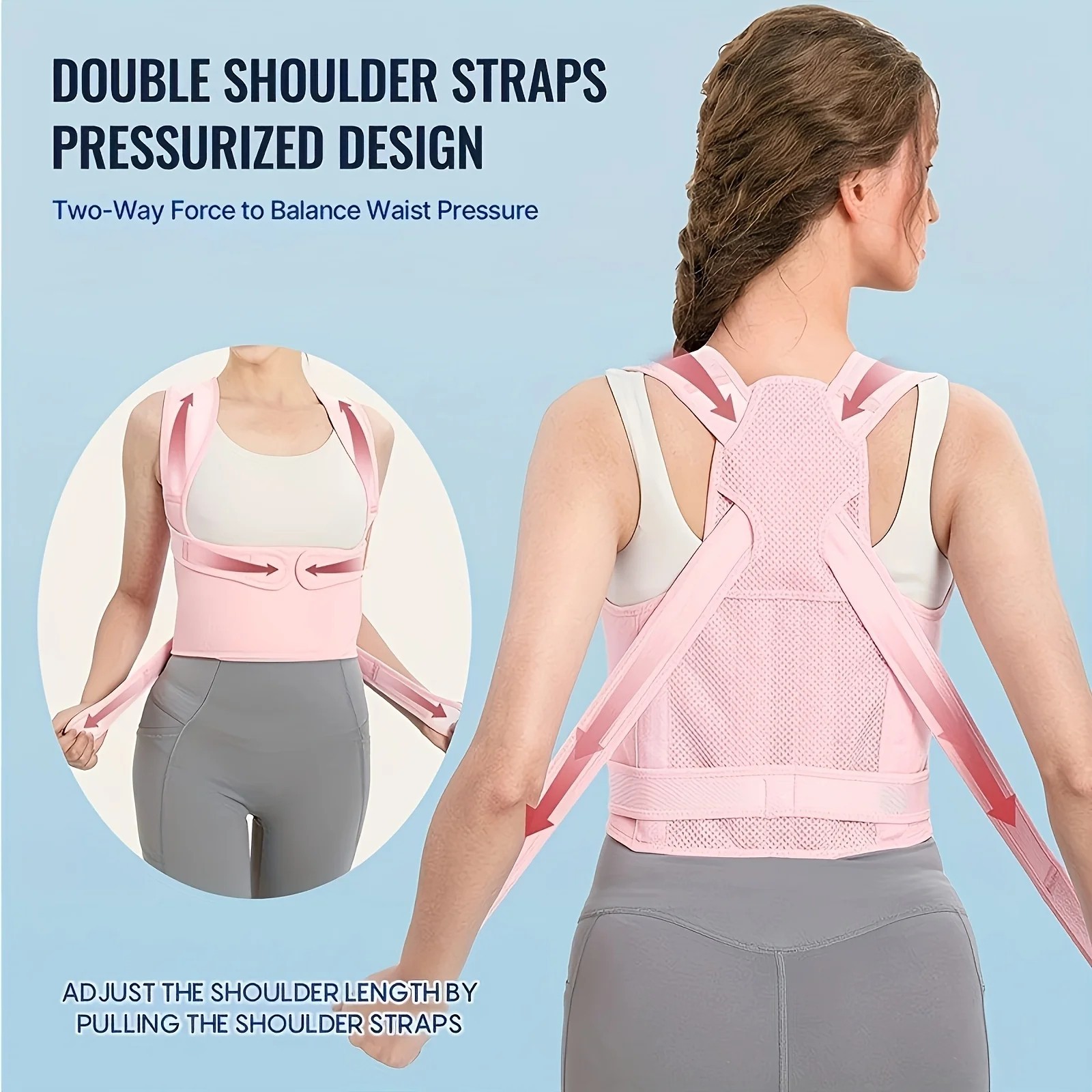 Adjustable Posture Corrector Low Back Support Shoulder Brace Belt for Men Women