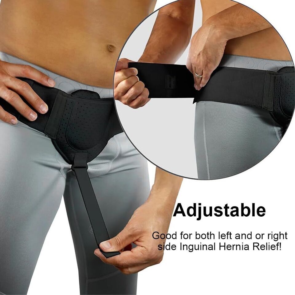 Hernia Support Belt Men Truss Brace Double Inguinal Groin Belt Left & Right Side