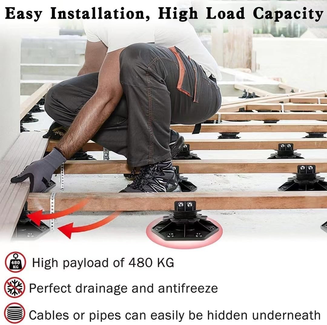 24-Pack Plastic Pedestal Paver for Floor Support