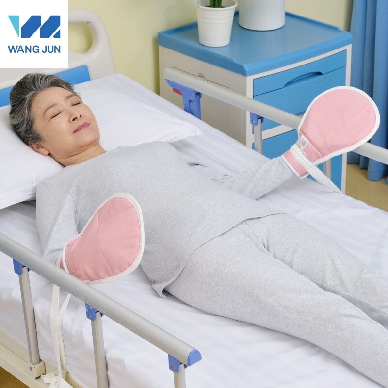Restraint Gloves Pink Cotton Anti-Drawing Anti-Scratch For Mental Patient