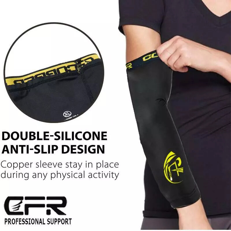 Elbow Support Arm Brace Copper Compression Sleeve Joint Arthritis Pain Relief
