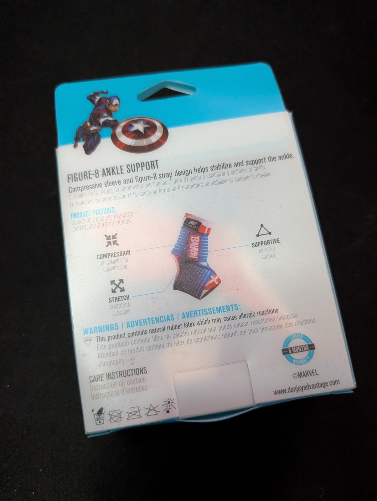 Marvels Avengers Captain America DonJoy Ankle Support Brace Pediatric/Kids