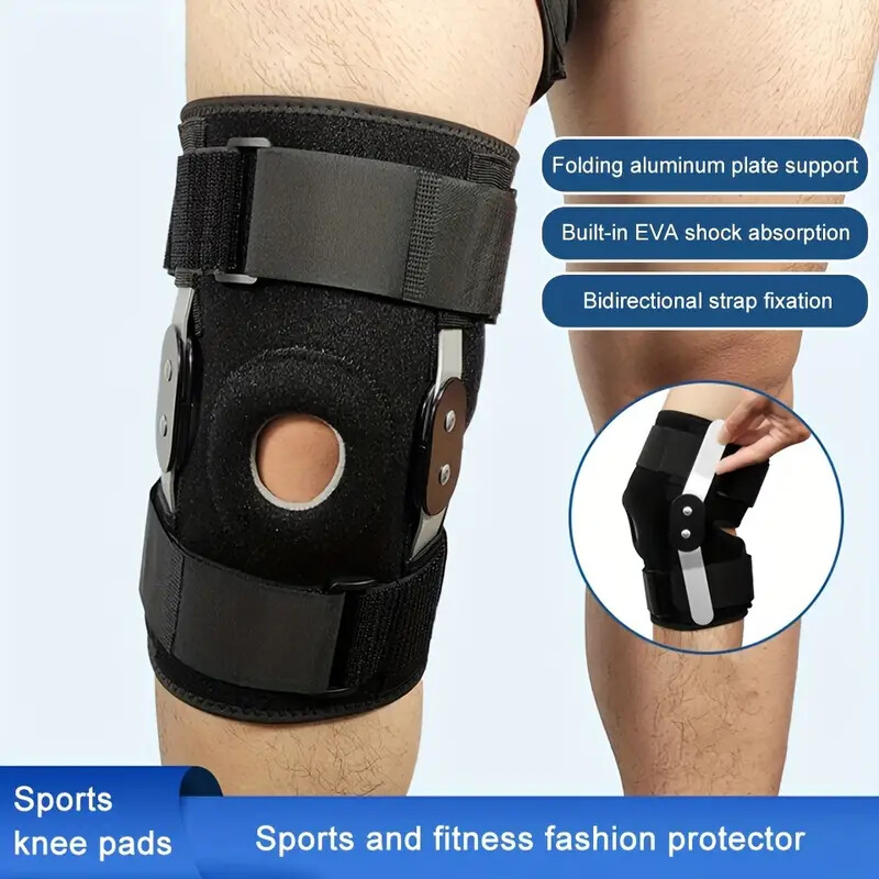 Knee Support Hinged Knee Brace With Side Stabilizers Open Patella Pain Relief