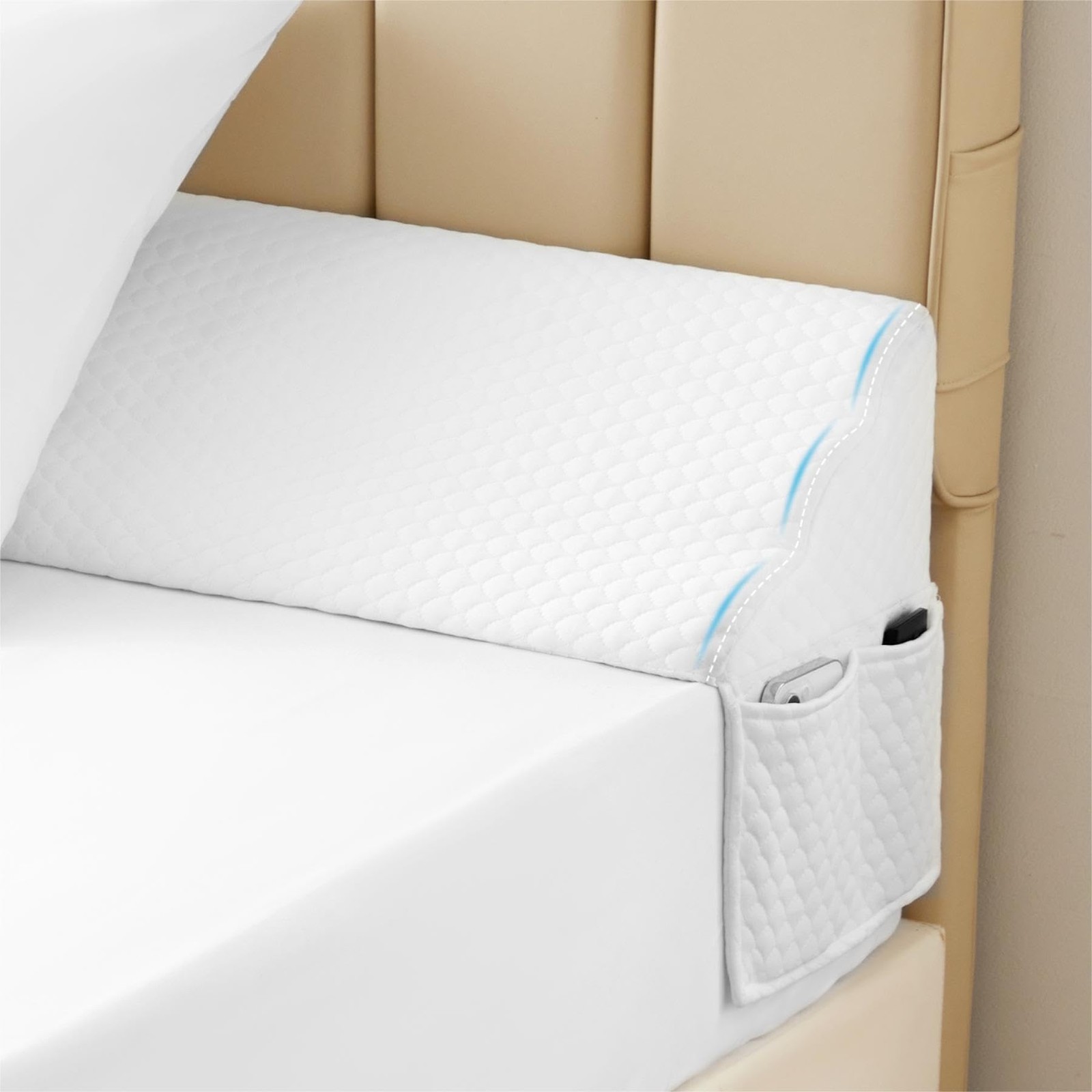 MEGCXIT King Bed Wedge Pillow for (76″×10″×6″), Air-layer White