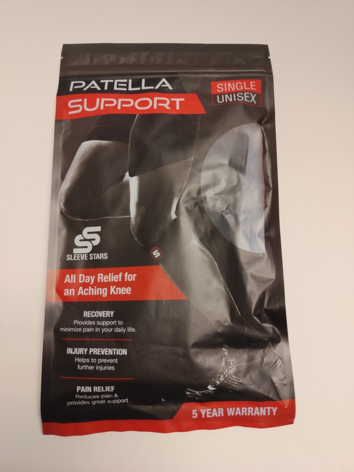 Sleeve Stars Patella Support Knee Brace Single Unisex Black