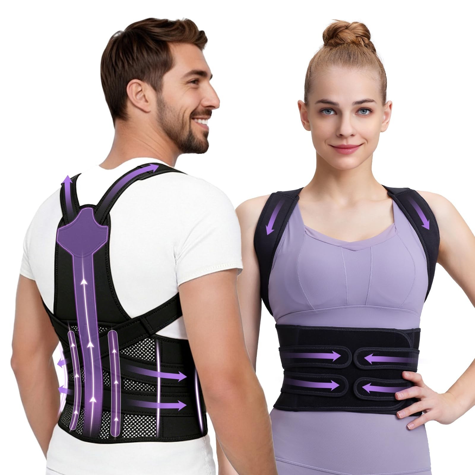 Adjustable Posture Corrector Brace for Men & Women – Back Support, Pain Relief,