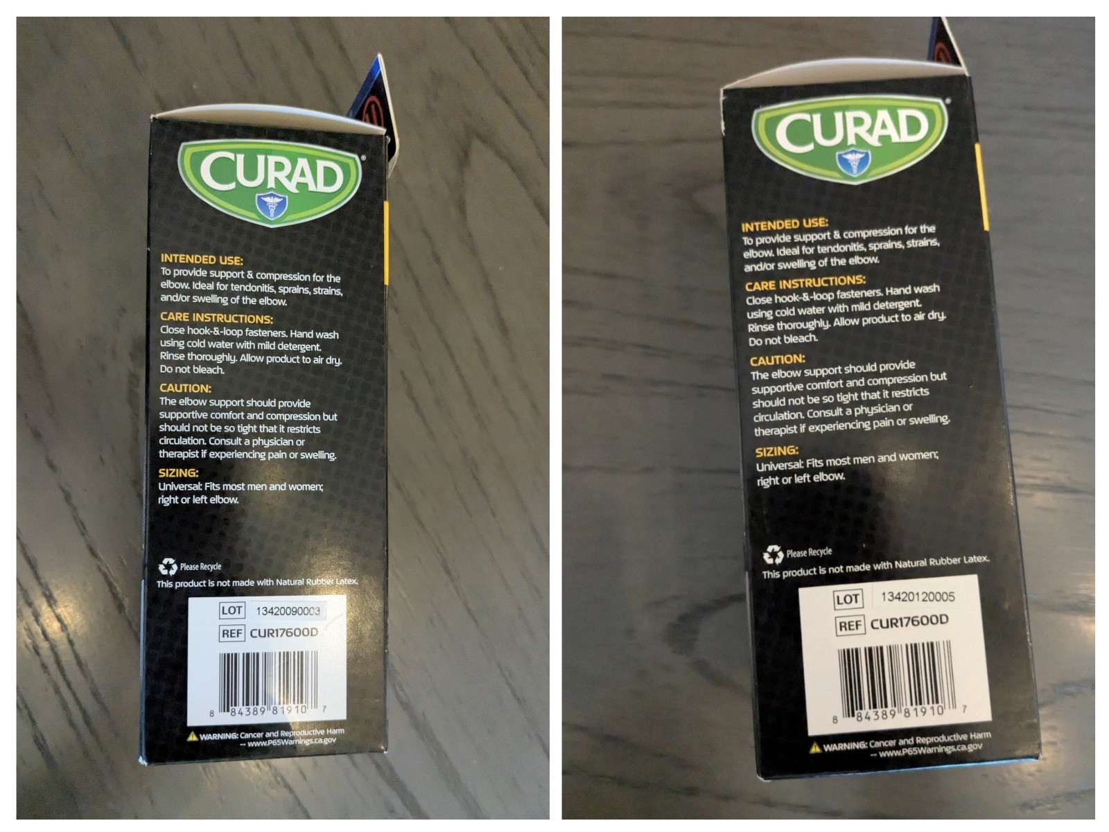 2 CURAD Performance Series Elbow Braces Adjustable Dual-Strap Microban