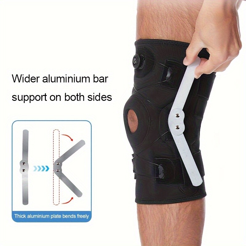 Knee Brace Hinged Compression Sleeve Open Patella Joint Support Stabilizer Wraps