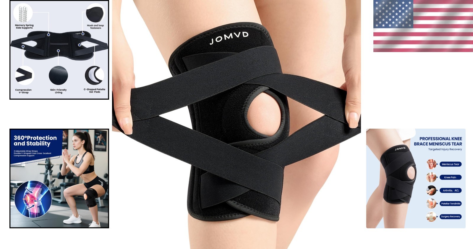 Dynamic Adjustable Knee Brace for ACL Injury Recovery & Joint Stability – Large